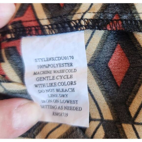 F85 My Collection orange and black patten blouse. Fall Colors - Picture 7 of 8